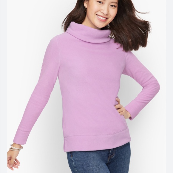 Talbots Fleece Top Small New Women Funnel Neck Microfleece nwt - Picture 2 of 7